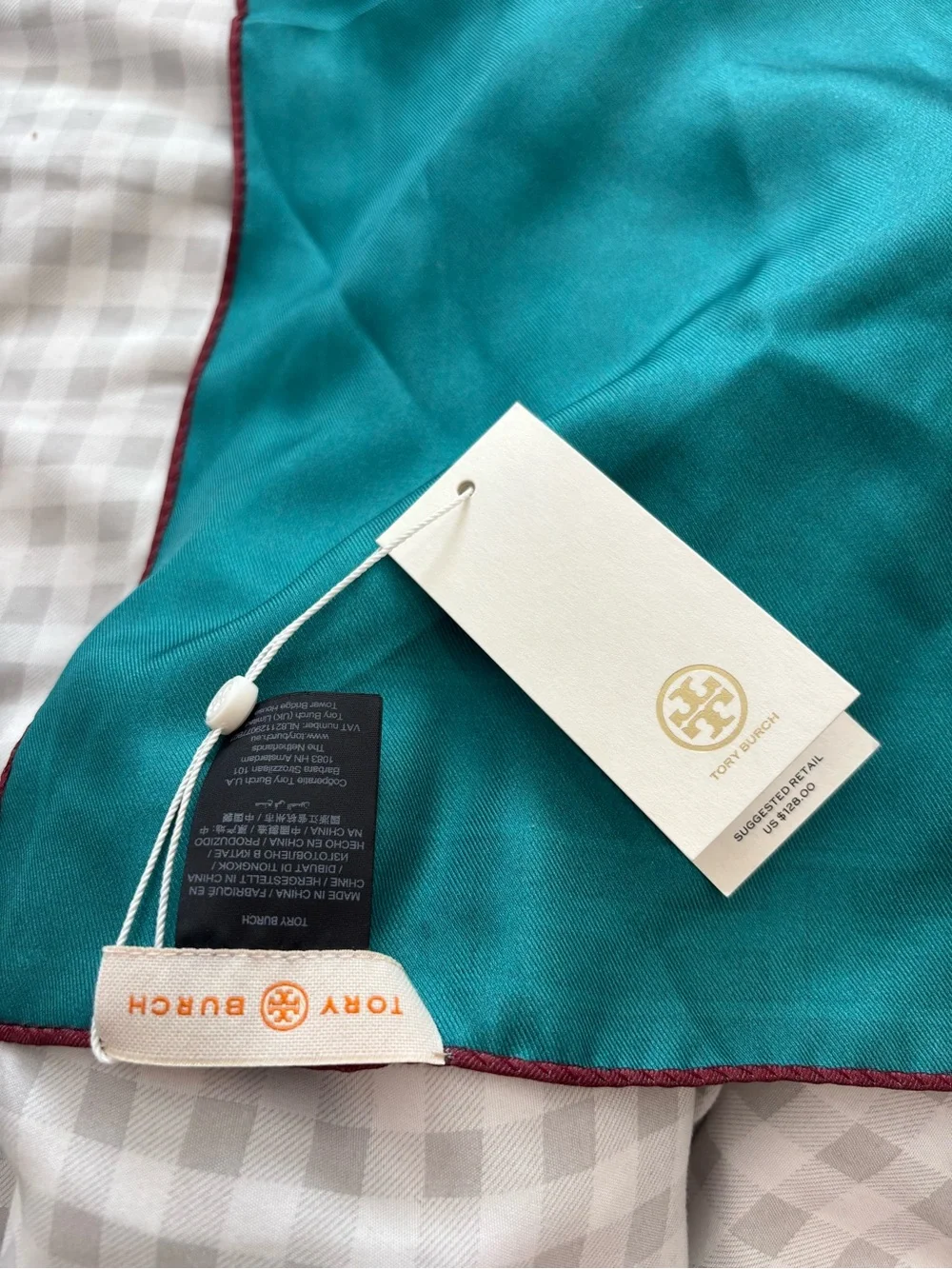 New Reversible Tory Burch Silk Scarf Bandana Wrap